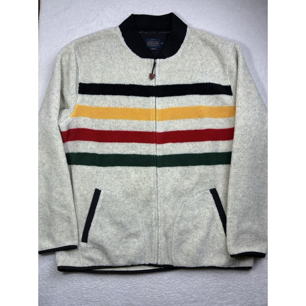 Pendleton Glacier Fleece Jacket Hudson Sherpa Zip Up Sweater XL